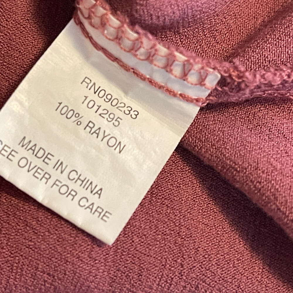 Mauve Rayon Tie Front Blouse S - Picture 6 of 9